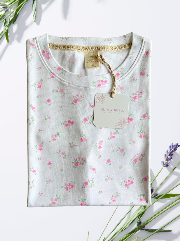 NEW! Polo AtheBasic Estampado Garden - Pink Flowers