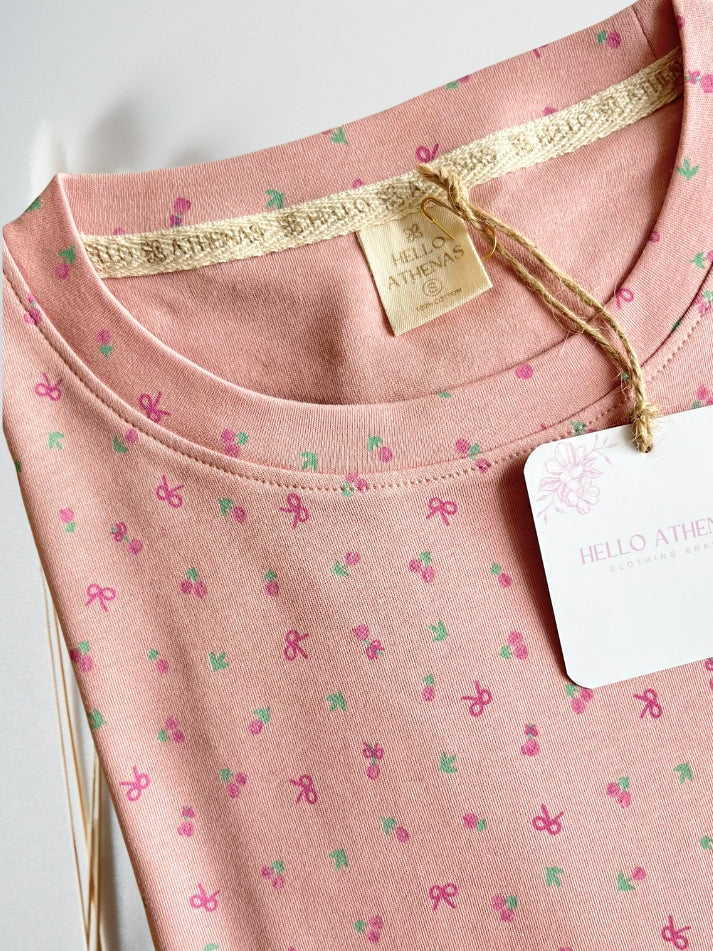 NEW! Polo AtheBasic Estampado Garden - Pink Bows
