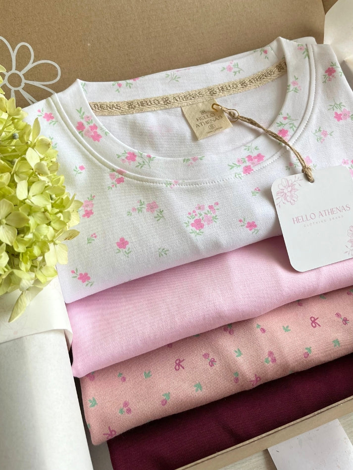 NEW! Polo AtheBasic Estampado Garden - Pink Flowers
