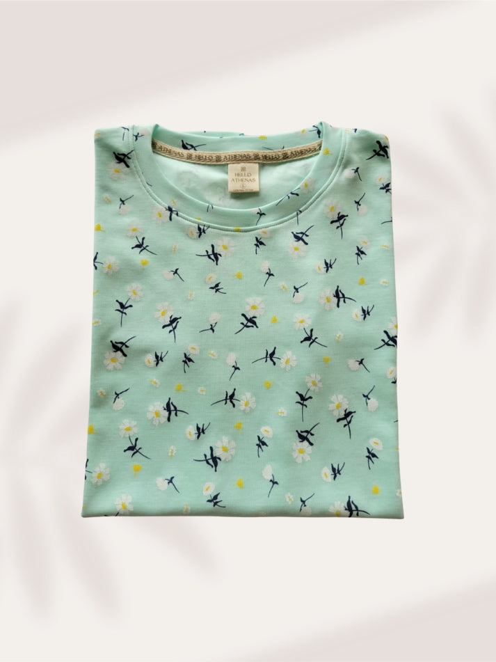 NEW! Polo AtheBasic Estampado Garden - Color Mint