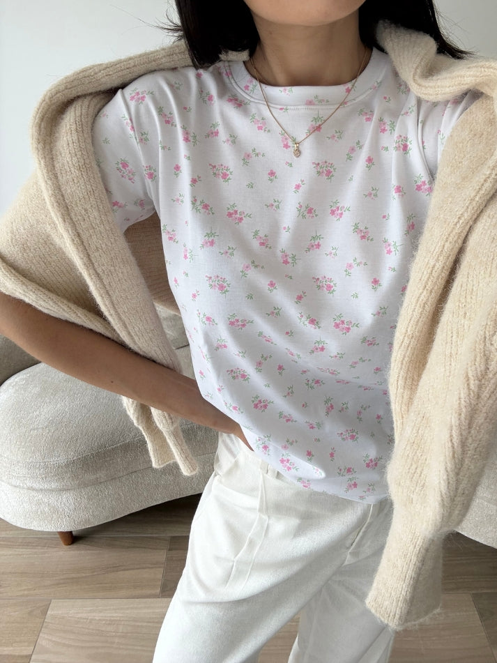 NEW! Polo AtheBasic Estampado Garden - Pink Flowers