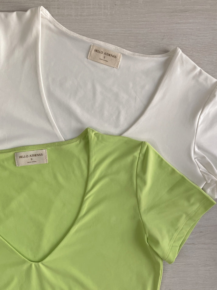 NEW! AtheBasic Buttery Soft V Neck - Lime Green