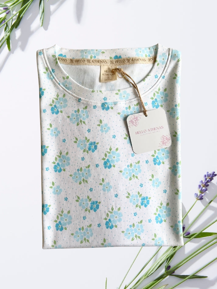 OUTLET - AtheBasic Garden Light Blue Flowers