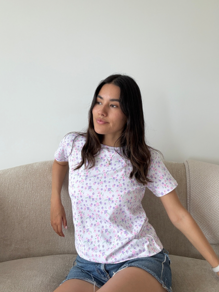 NEW! Polo AtheBasic Estampado Garden - Pink & Lavender flowers