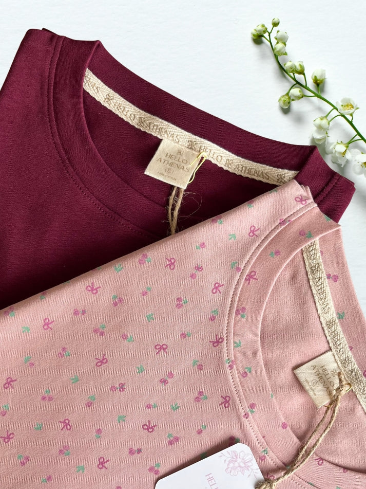 NEW! Polo AtheBasic Estampado Garden - Pink Bows