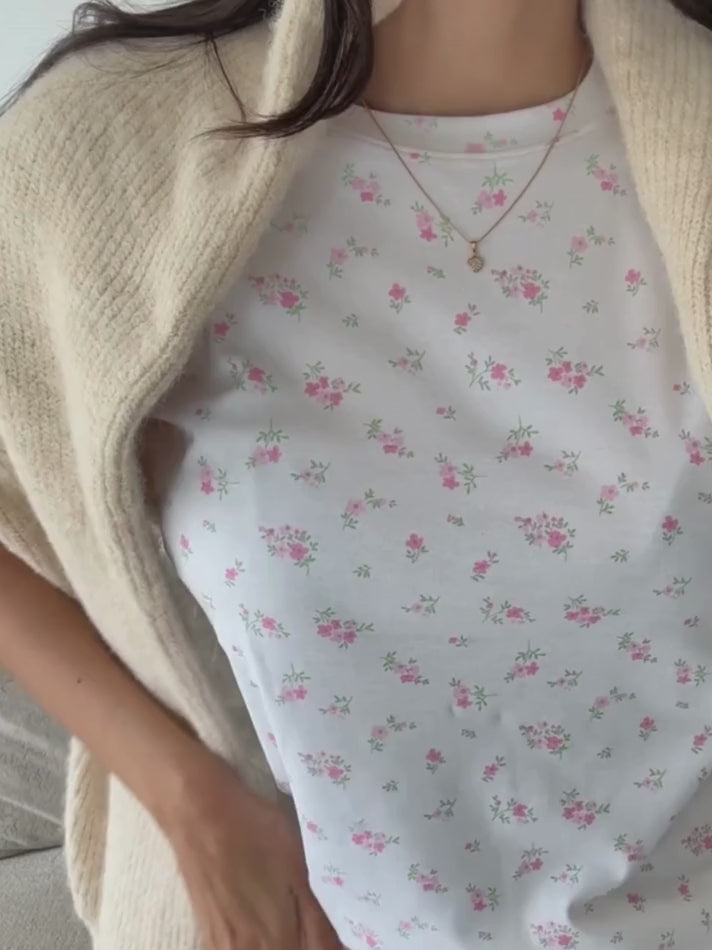 NEW! Polo AtheBasic Estampado Garden - Pink Flowers